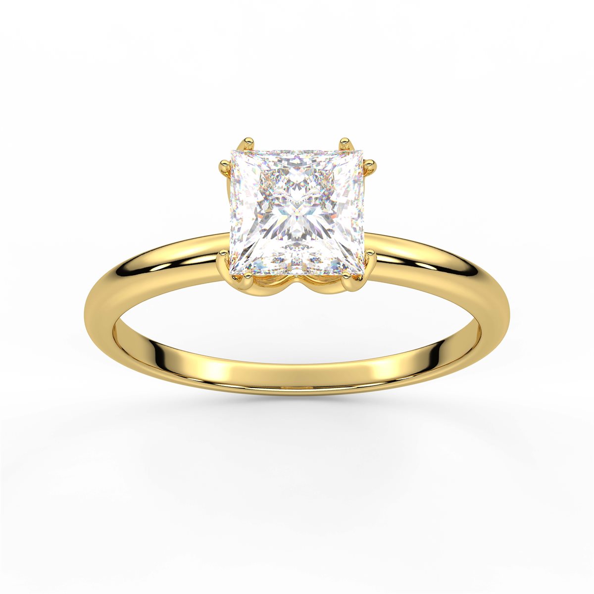 Round Cut Four Prong Petite Solitaire Diamond Engagement Ring