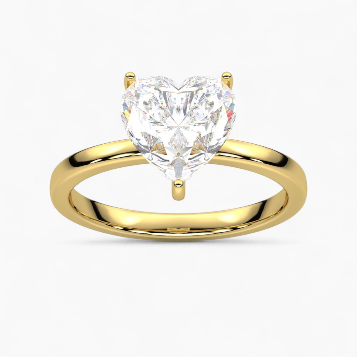 Round Cut Four Prong Petite Solitaire Diamond Engagement Ring