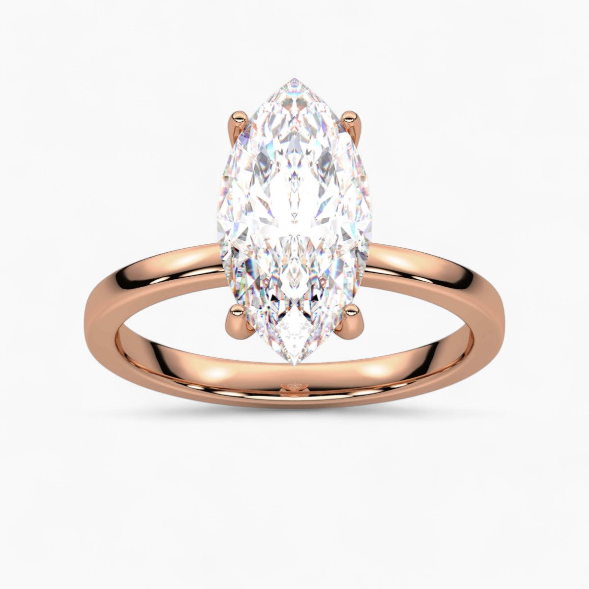 Round Cut Four Prong Petite Solitaire Diamond Engagement Ring