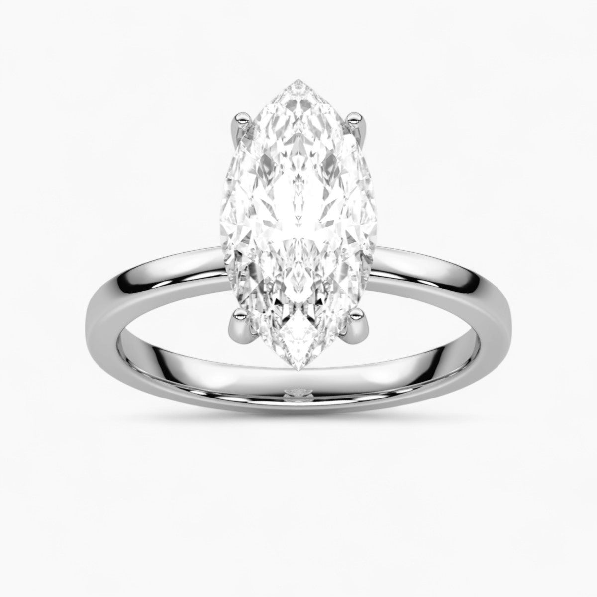 Round Cut Four Prong Petite Solitaire Diamond Engagement Ring