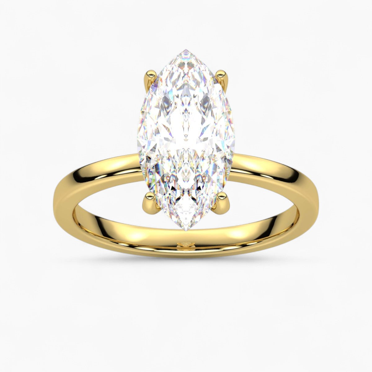 Round Cut Four Prong Petite Solitaire Diamond Engagement Ring
