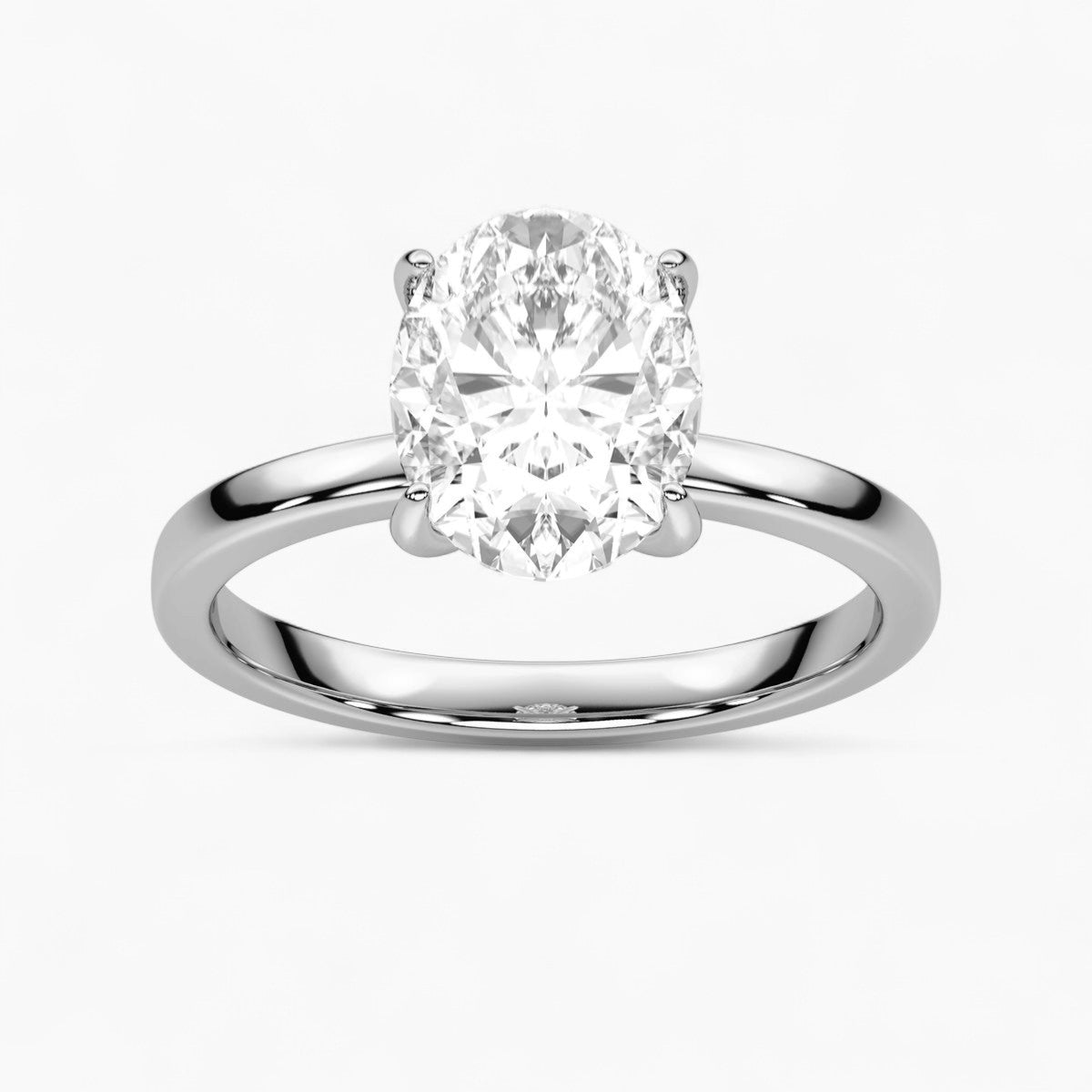 Round Cut Four Prong Petite Solitaire Diamond Engagement Ring