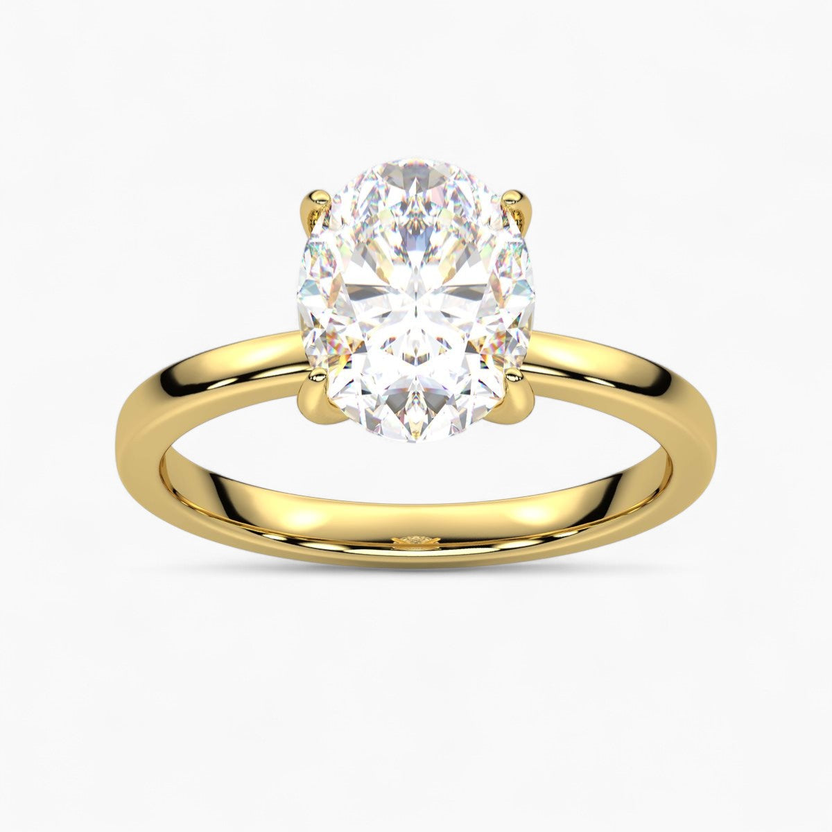 Round Cut Four Prong Petite Solitaire Diamond Engagement Ring