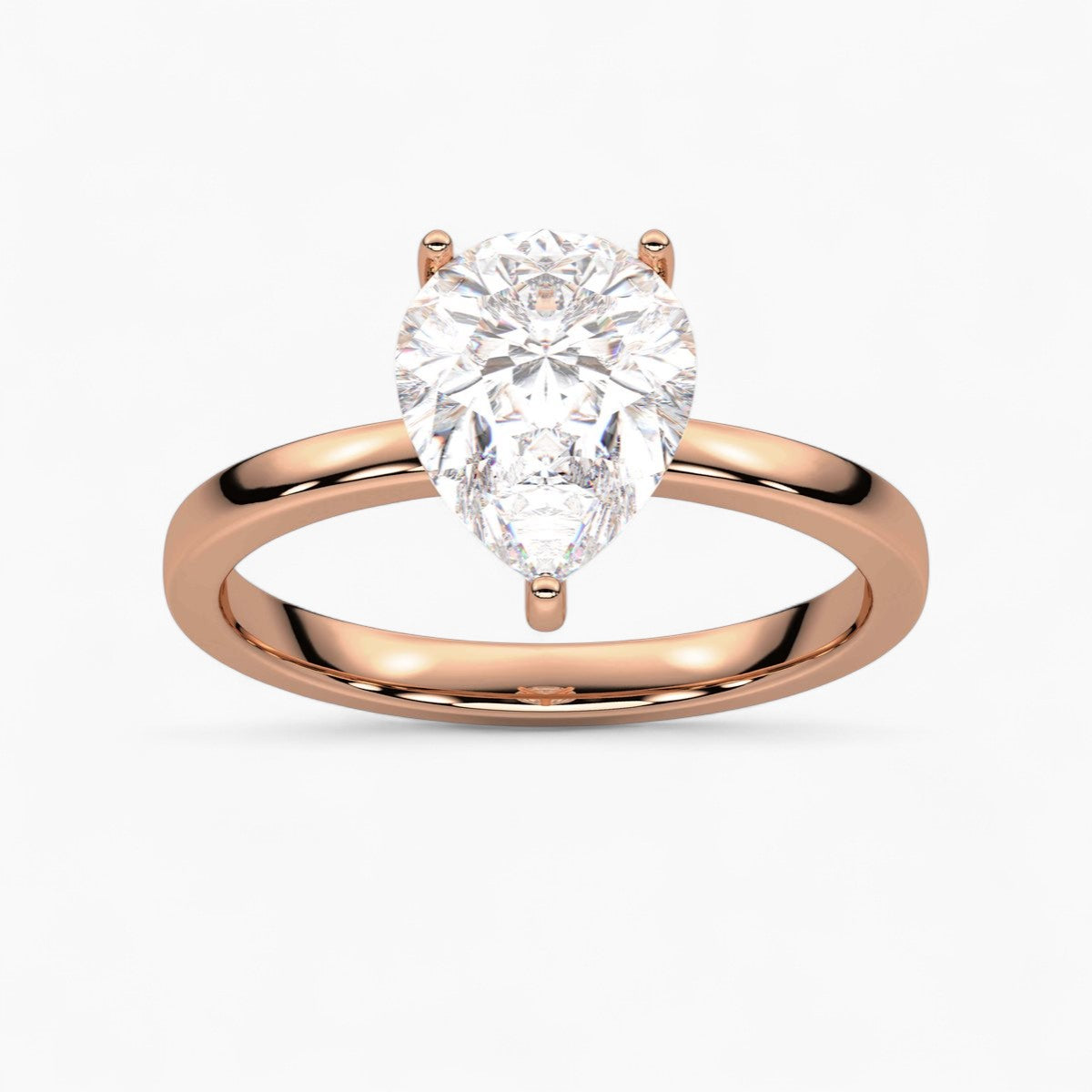 Round Cut Four Prong Petite Solitaire Diamond Engagement Ring