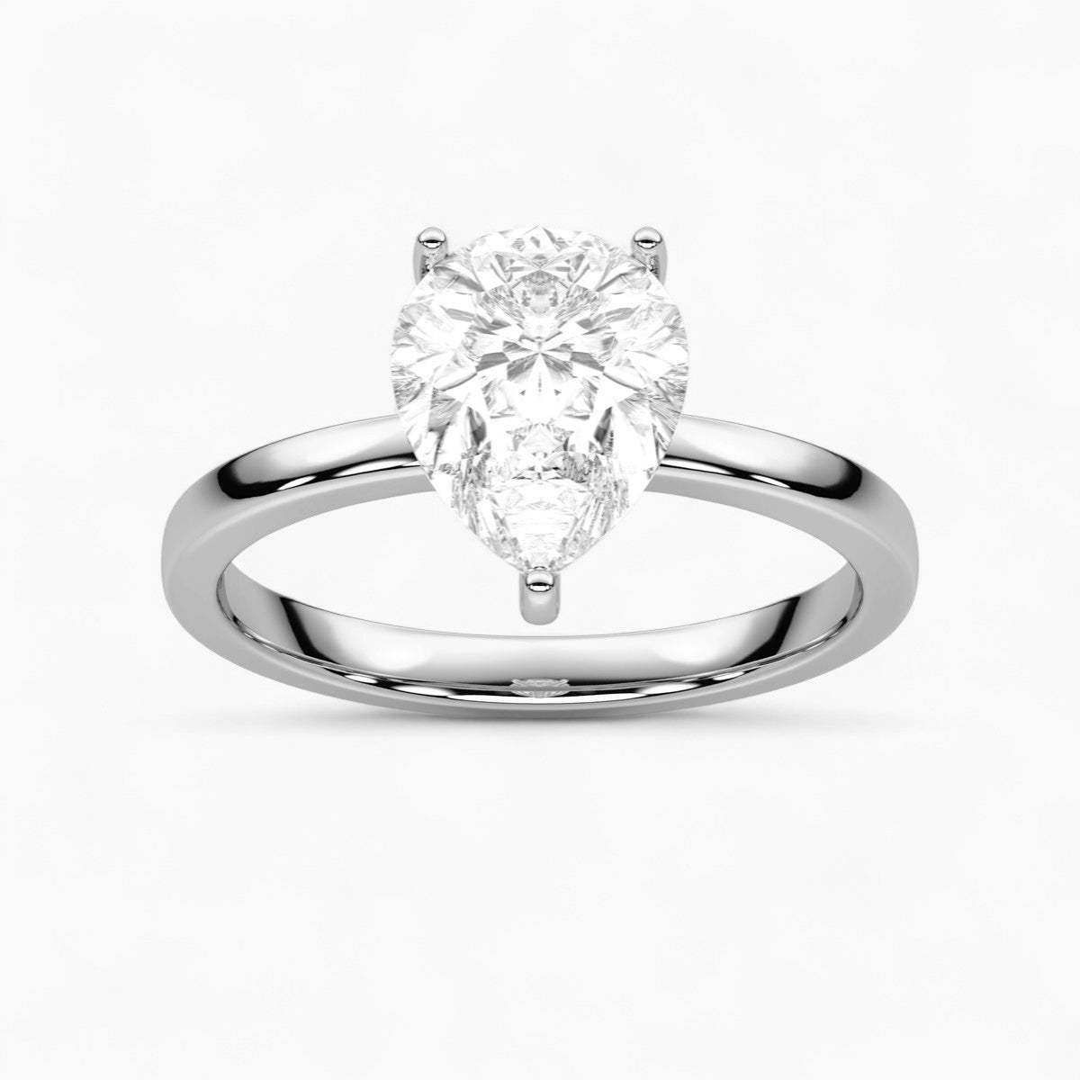 Round Cut Four Prong Petite Solitaire Diamond Engagement Ring