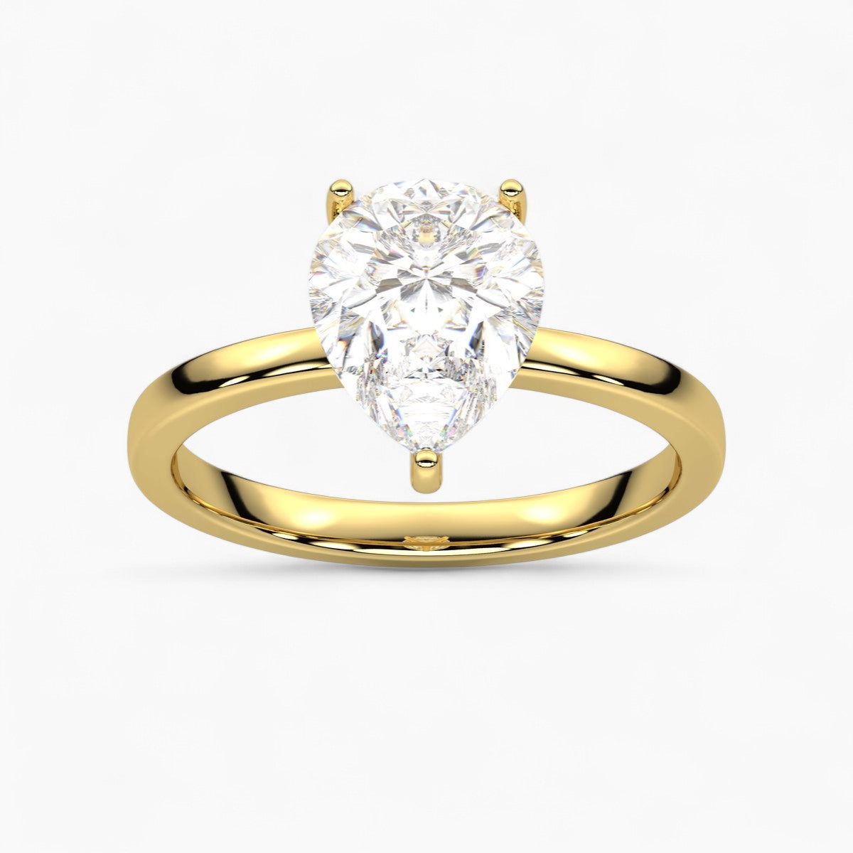 Round Cut Four Prong Petite Solitaire Diamond Engagement Ring