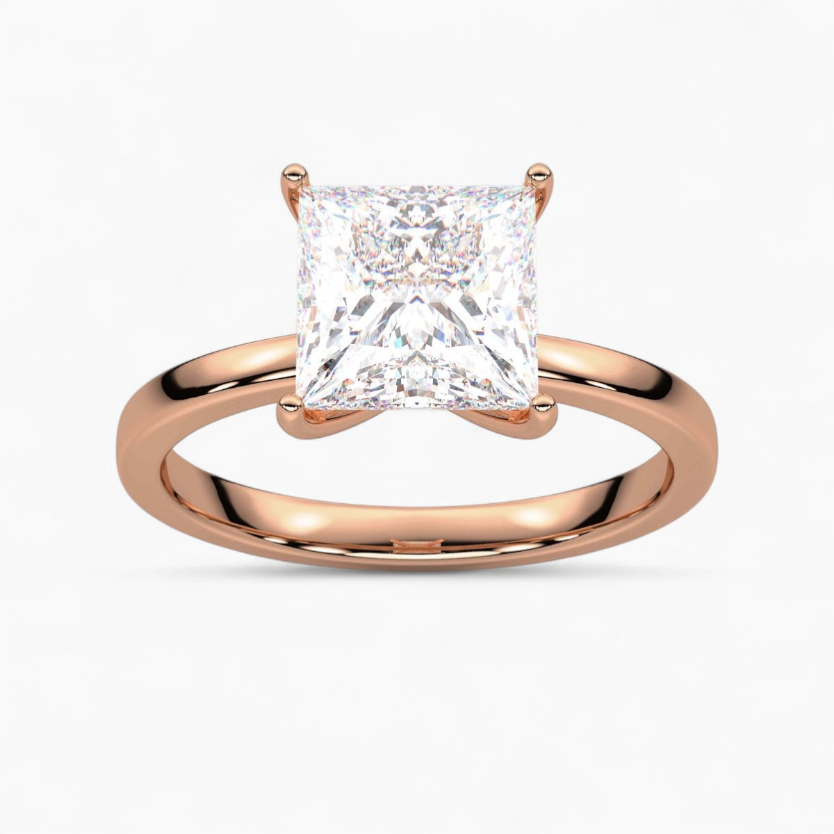 Round Cut Four Prong Petite Solitaire Diamond Engagement Ring