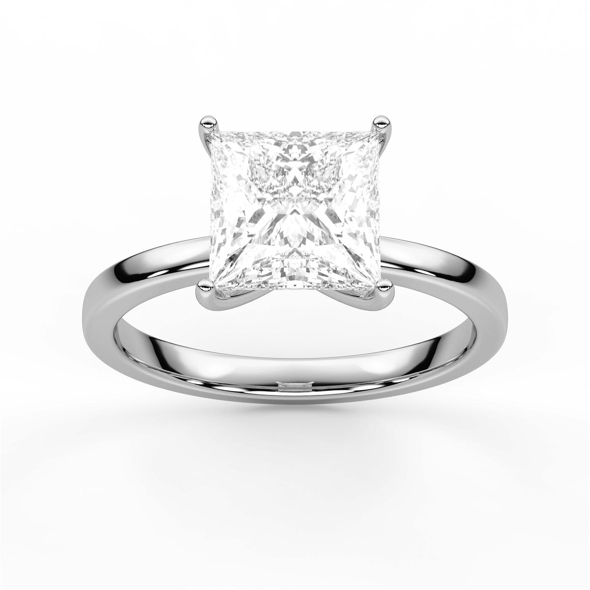 Round Cut Four Prong Petite Solitaire Diamond Engagement Ring