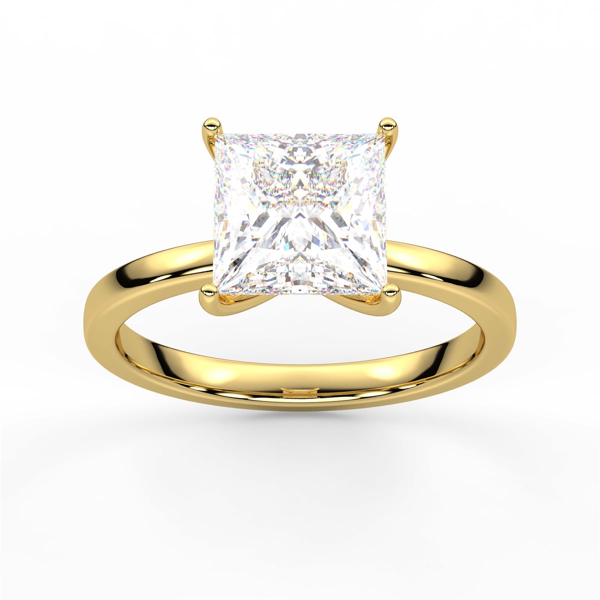 Round Cut Four Prong Petite Solitaire Diamond Engagement Ring