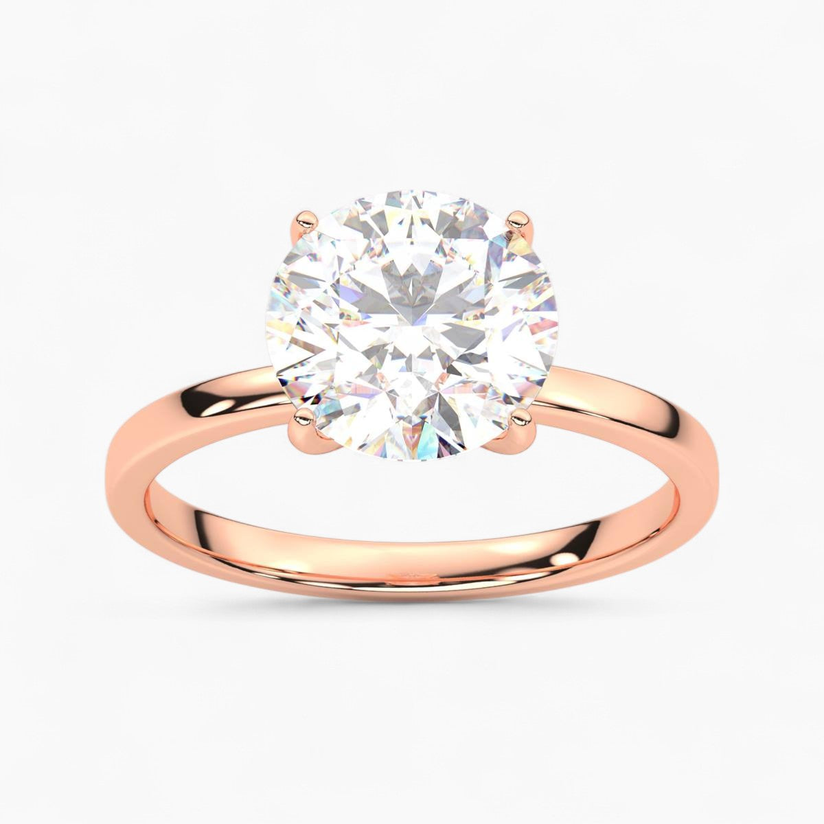 Round Cut Four Prong Petite Solitaire Diamond Engagement Ring