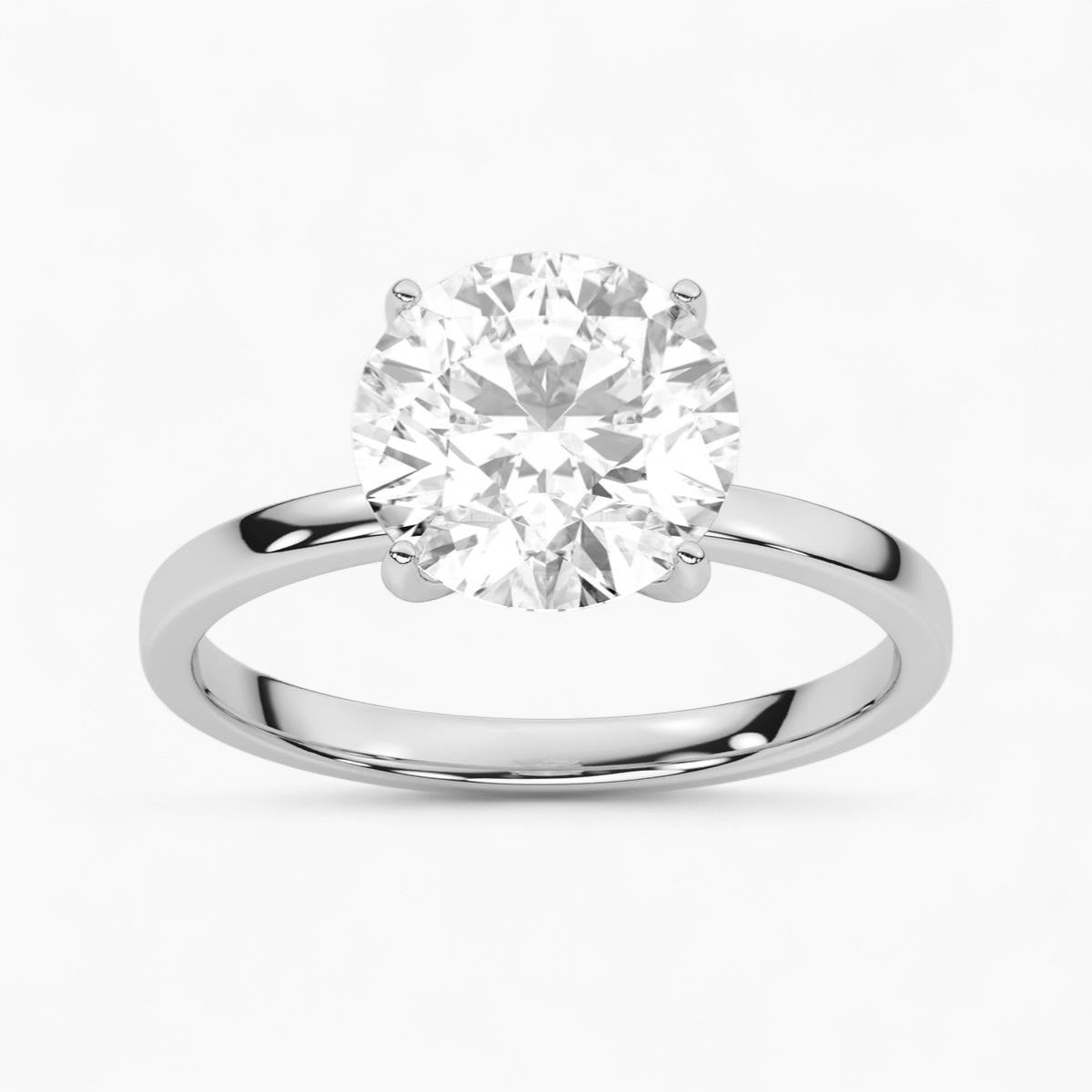 Round Cut Four Prong Petite Solitaire Diamond Engagement Ring