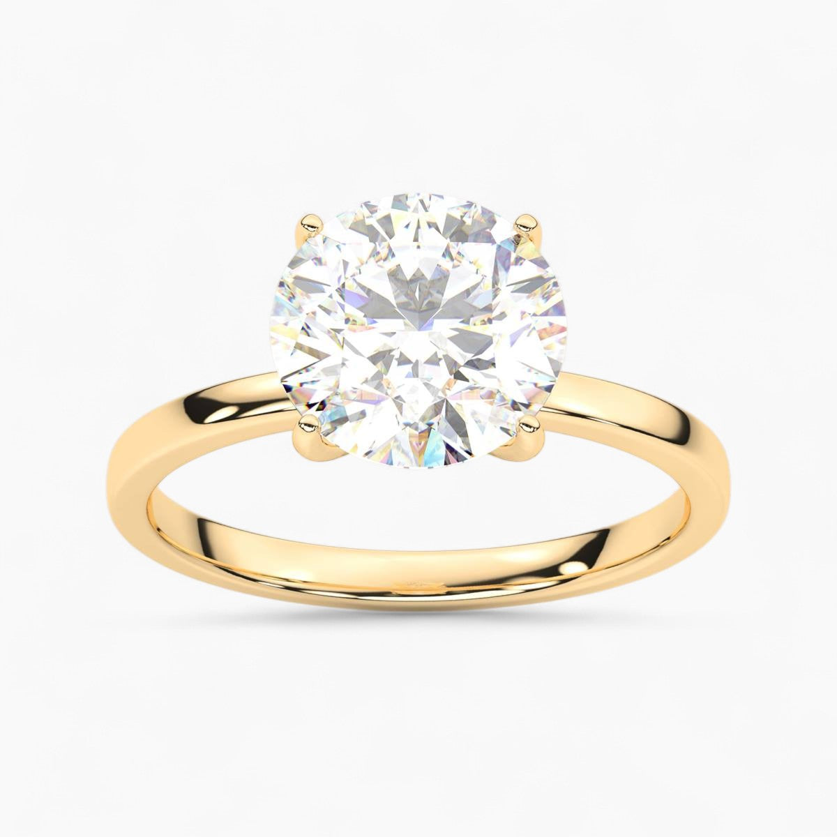 Round Cut Four Prong Petite Solitaire Diamond Engagement Ring