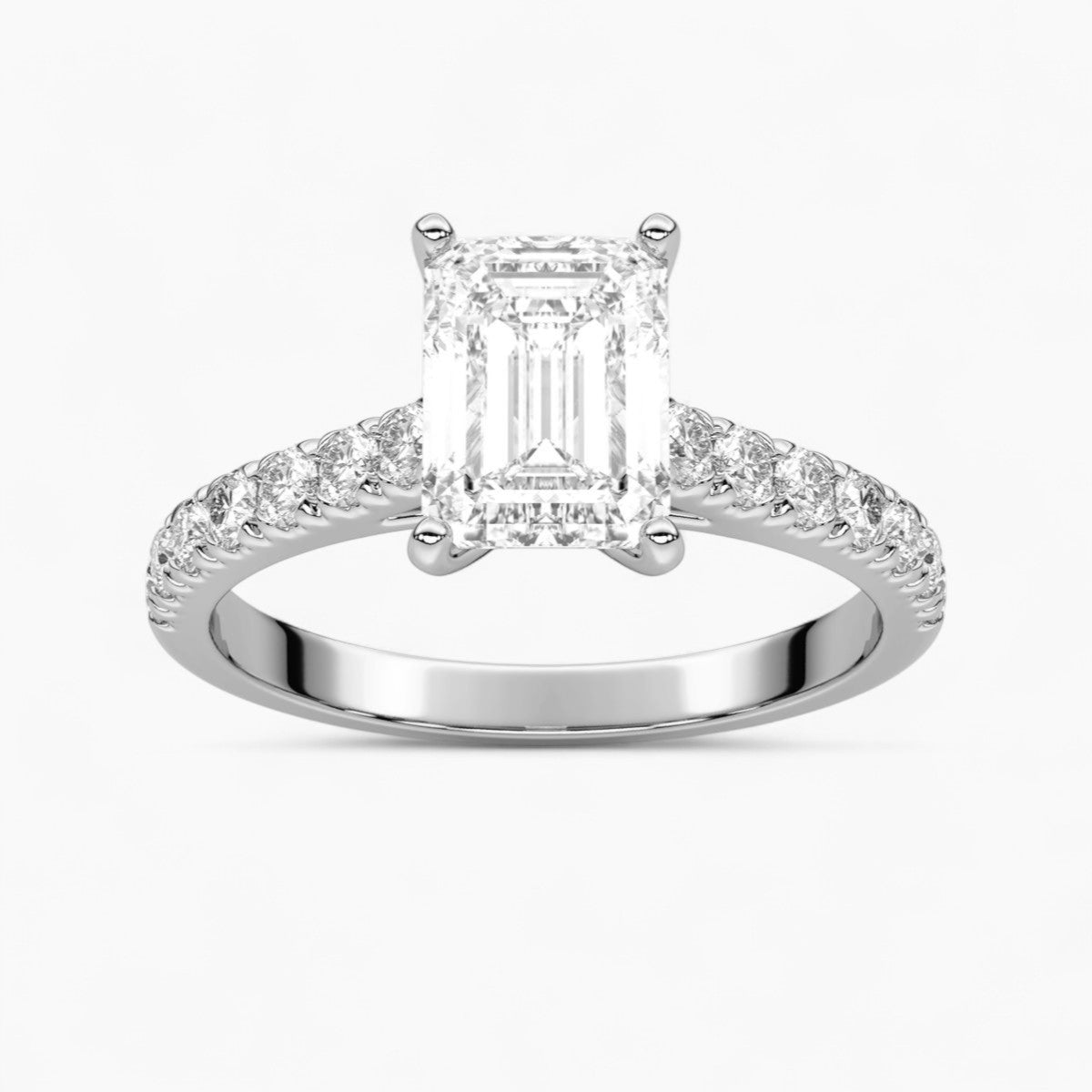 Round cut classic pave Setting Diamond Engagement Ring