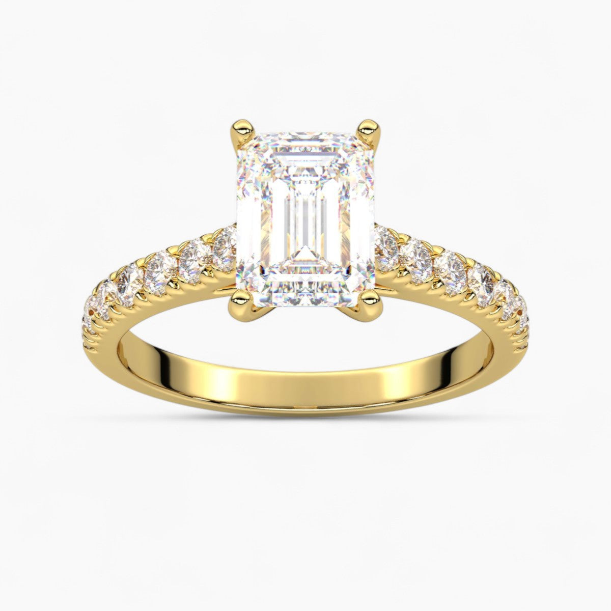 Round cut classic pave Setting Diamond Engagement Ring