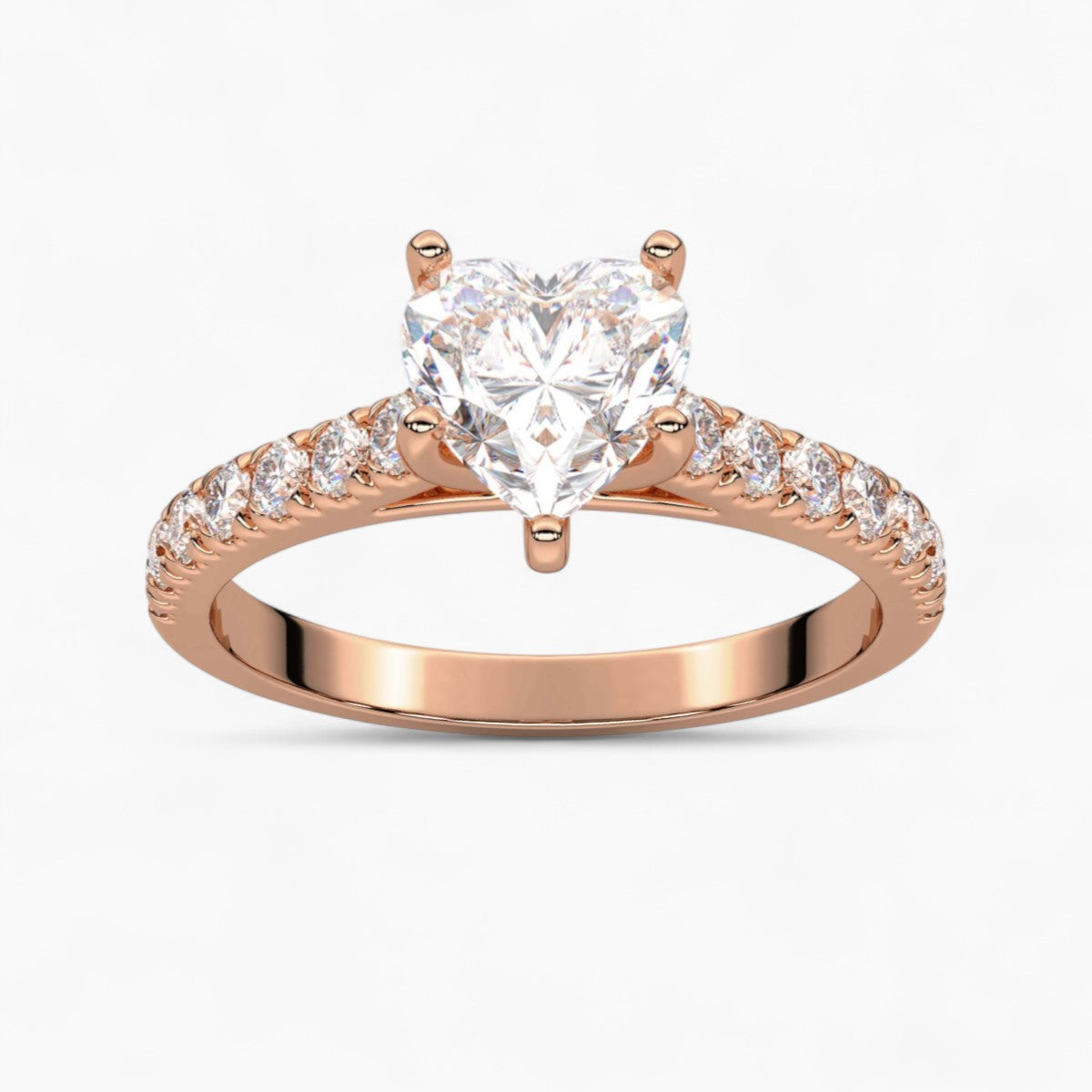 Round cut classic pave Setting Diamond Engagement Ring