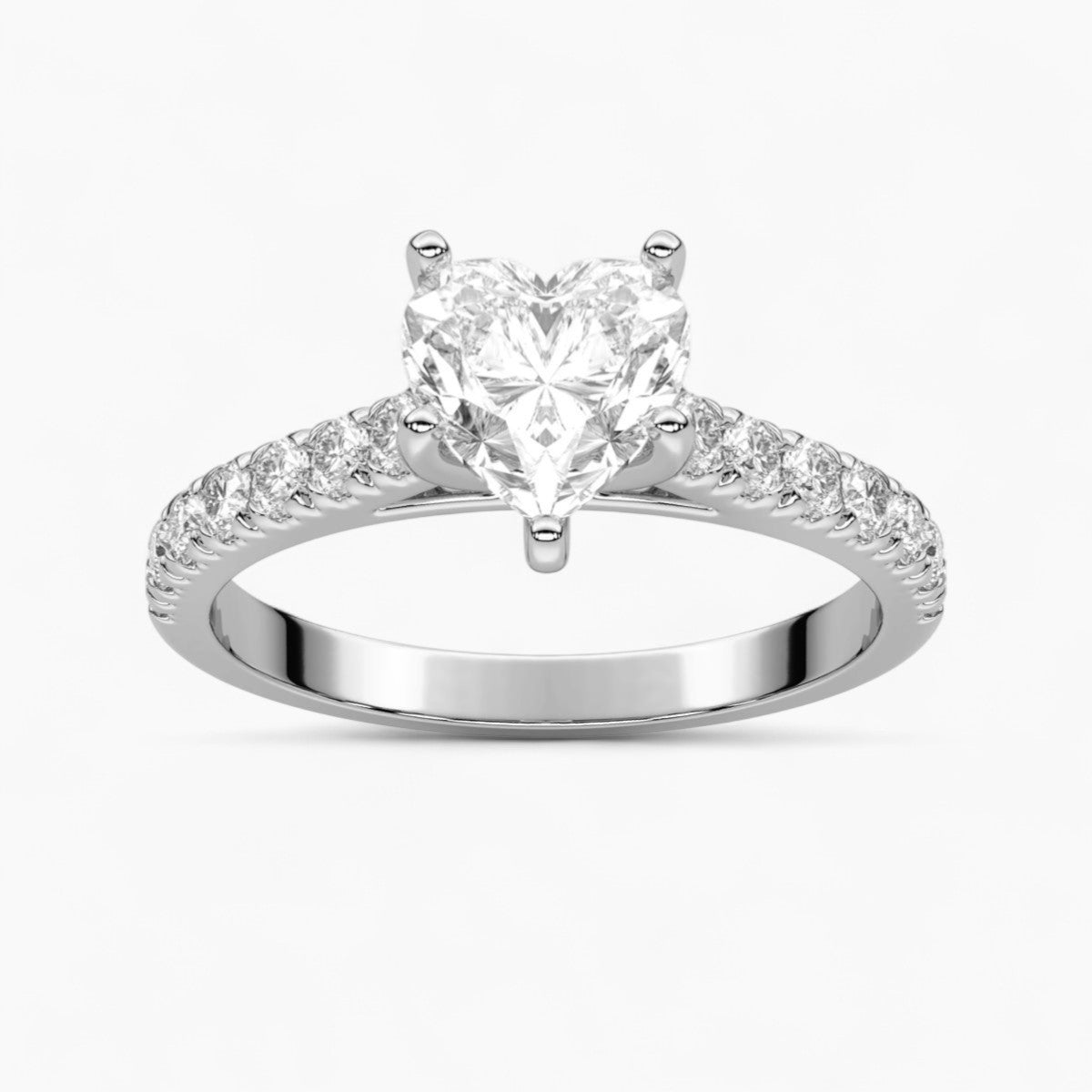 Round cut classic pave Setting Diamond Engagement Ring
