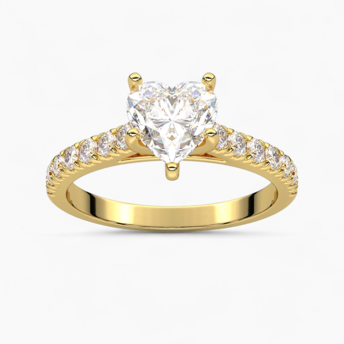 Round cut classic pave Setting Diamond Engagement Ring