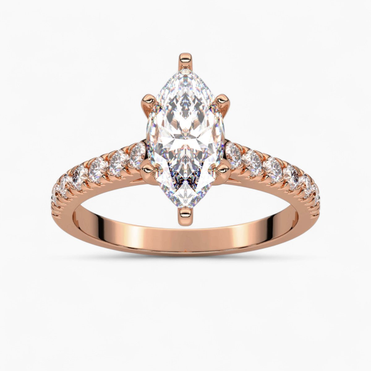 Round cut classic pave Setting Diamond Engagement Ring