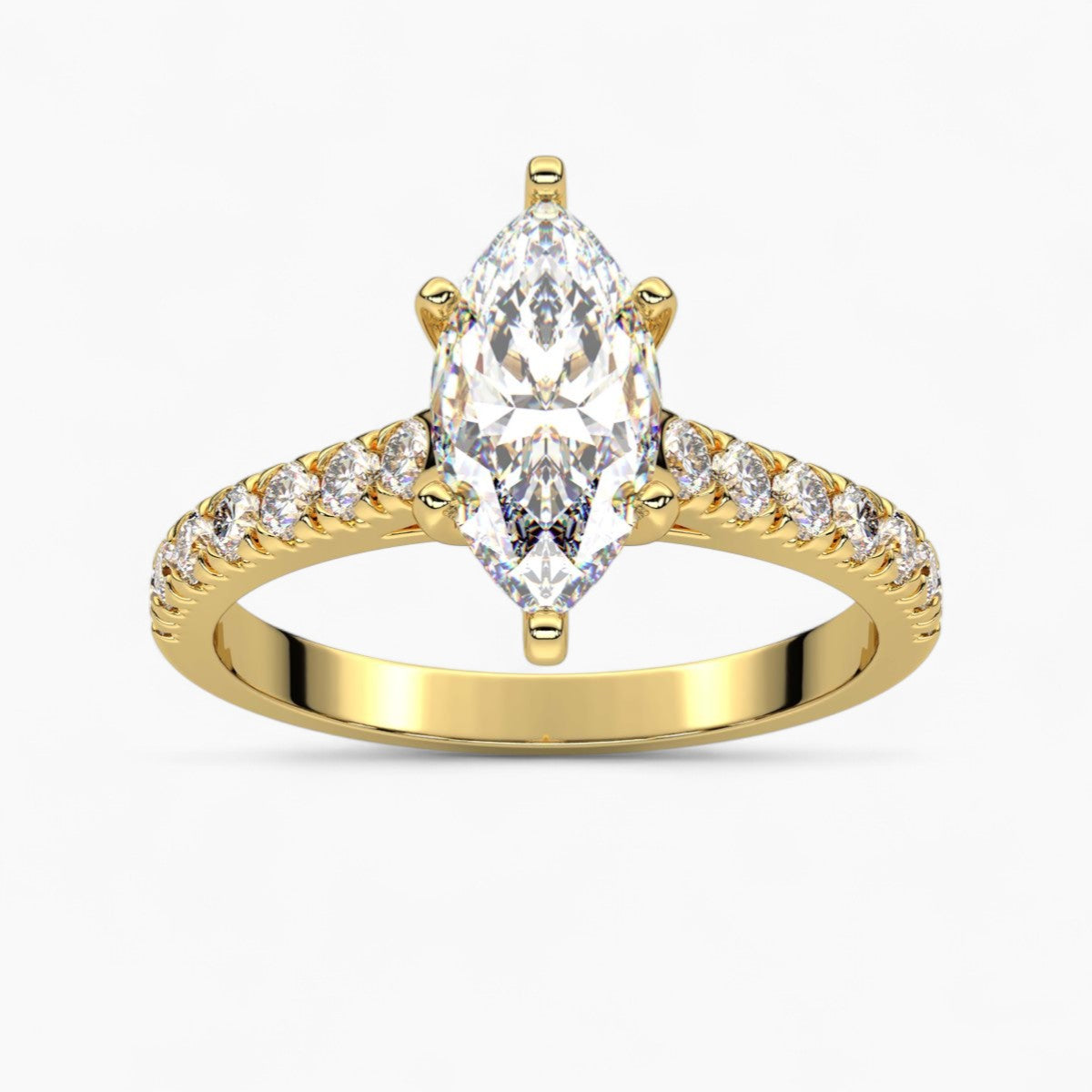 Round cut classic pave Setting Diamond Engagement Ring