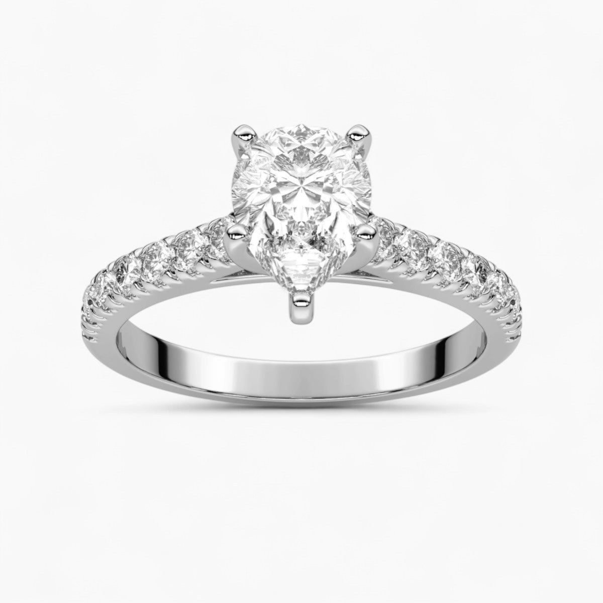 Round cut classic pave Setting Diamond Engagement Ring