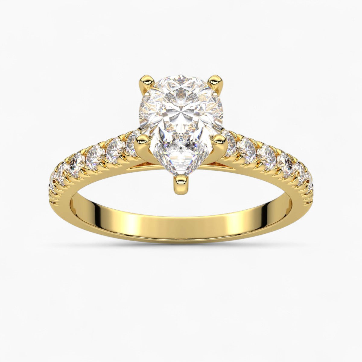 Round cut classic pave Setting Diamond Engagement Ring
