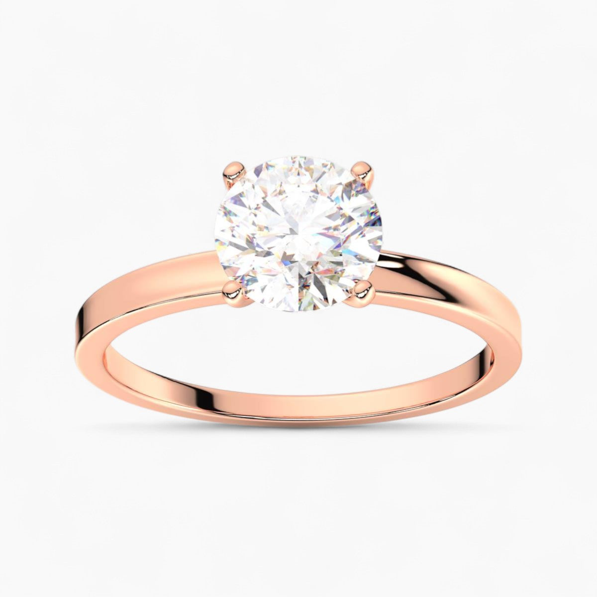 Round cut classic pave Setting Diamond Engagement Ring