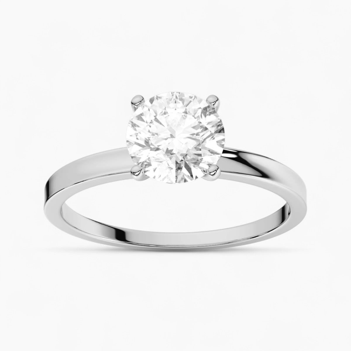 Round cut classic pave Setting Diamond Engagement Ring