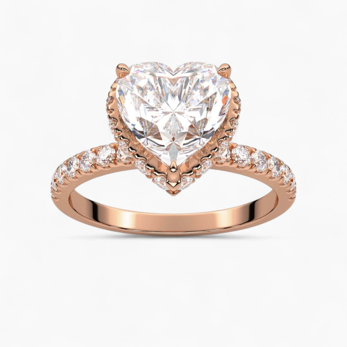 Round cut Hidden Halo Setting Diamond Engagement Ring