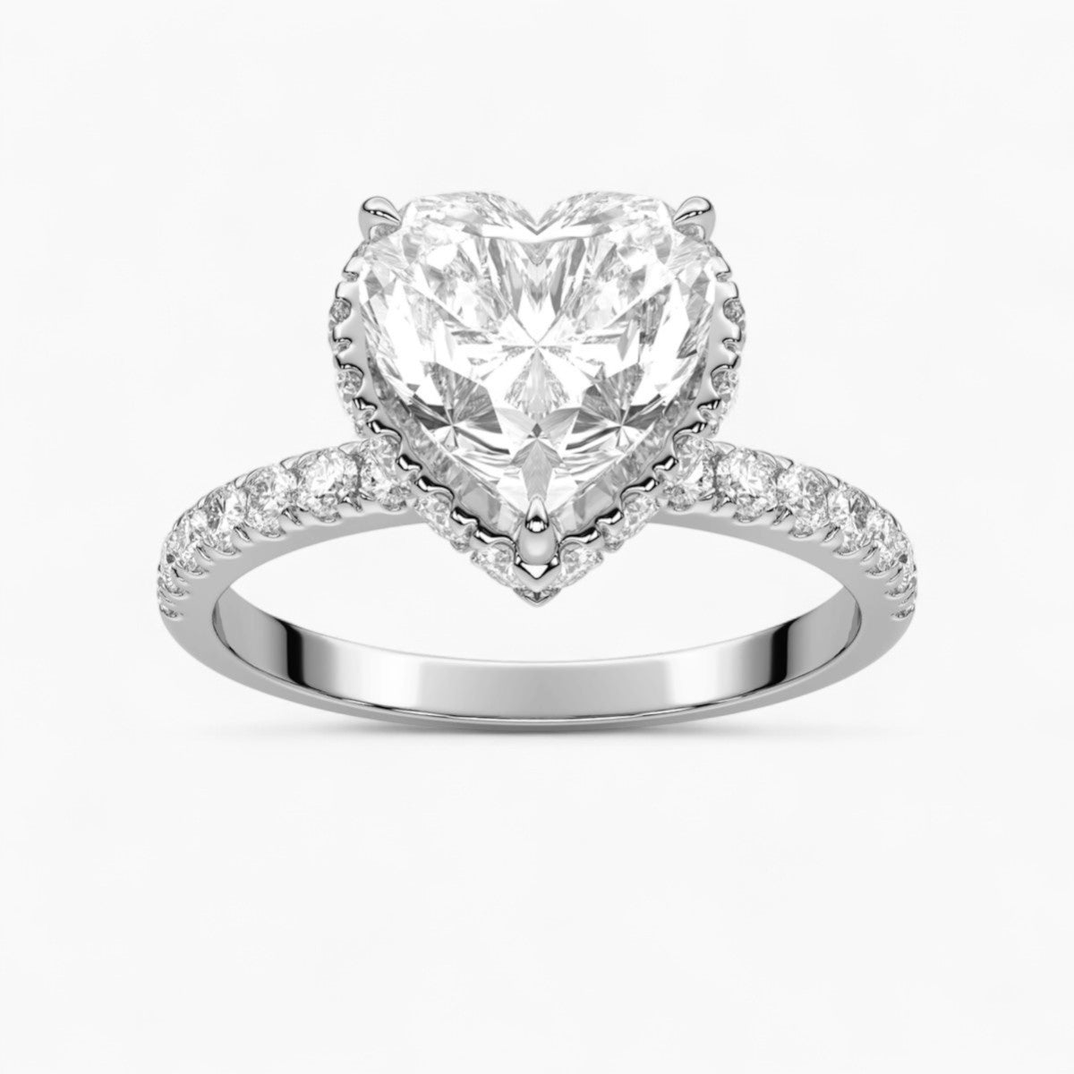 Round cut Hidden Halo Setting Diamond Engagement Ring