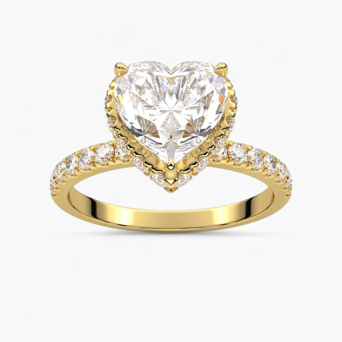 Round cut Hidden Halo Setting Diamond Engagement Ring