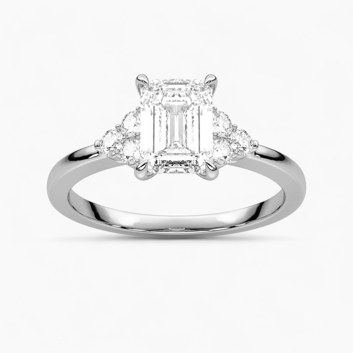 Princess Cut Three stone Setting Diamond Engagement Ring