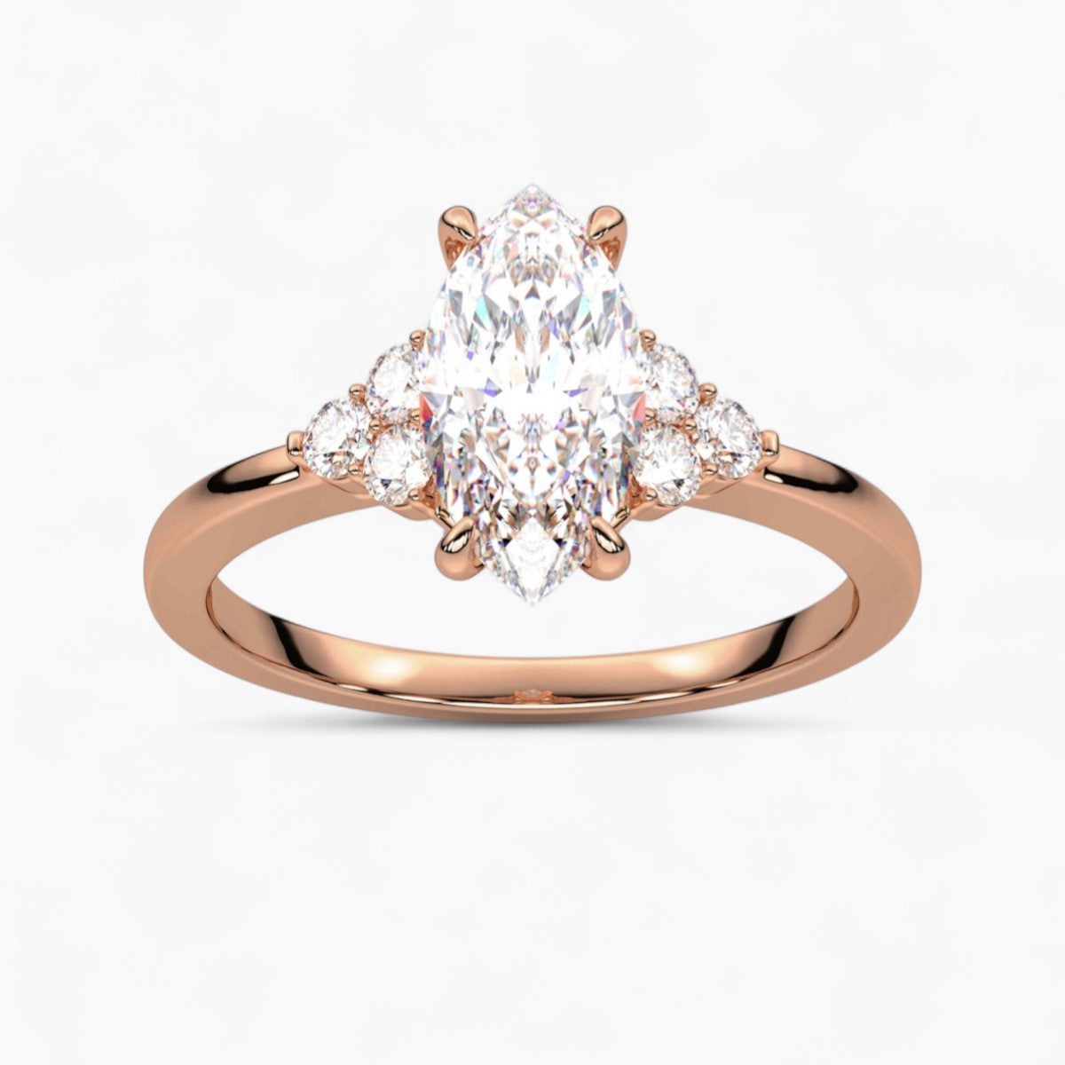 Princess Cut Three stone Setting Diamond Engagement Ring
