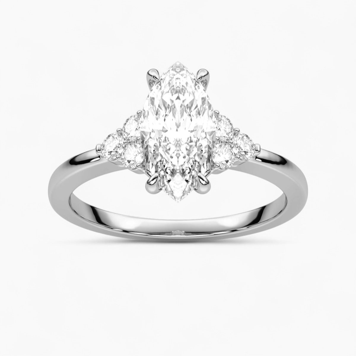 Princess Cut Three stone Setting Diamond Engagement Ring