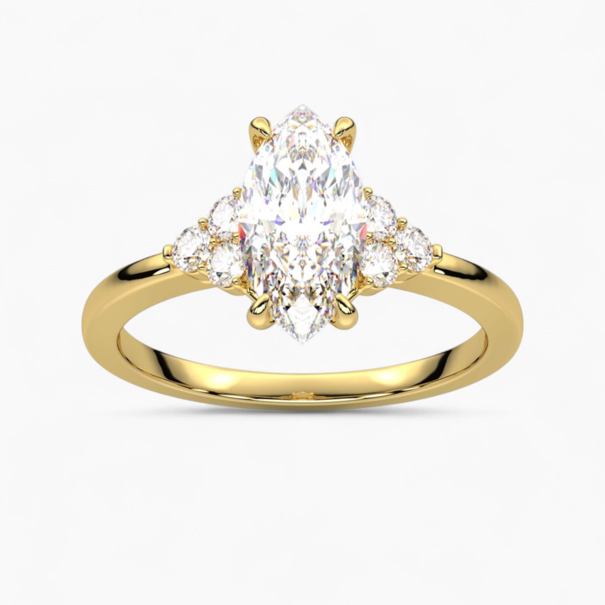 Princess Cut Three stone Setting Diamond Engagement Ring
