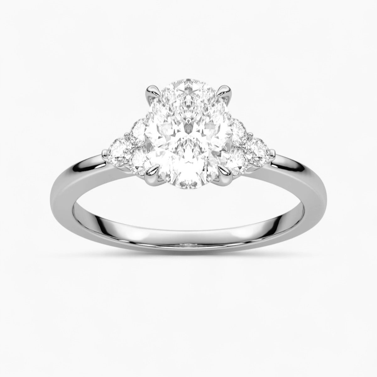 Princess Cut Three stone Setting Diamond Engagement Ring