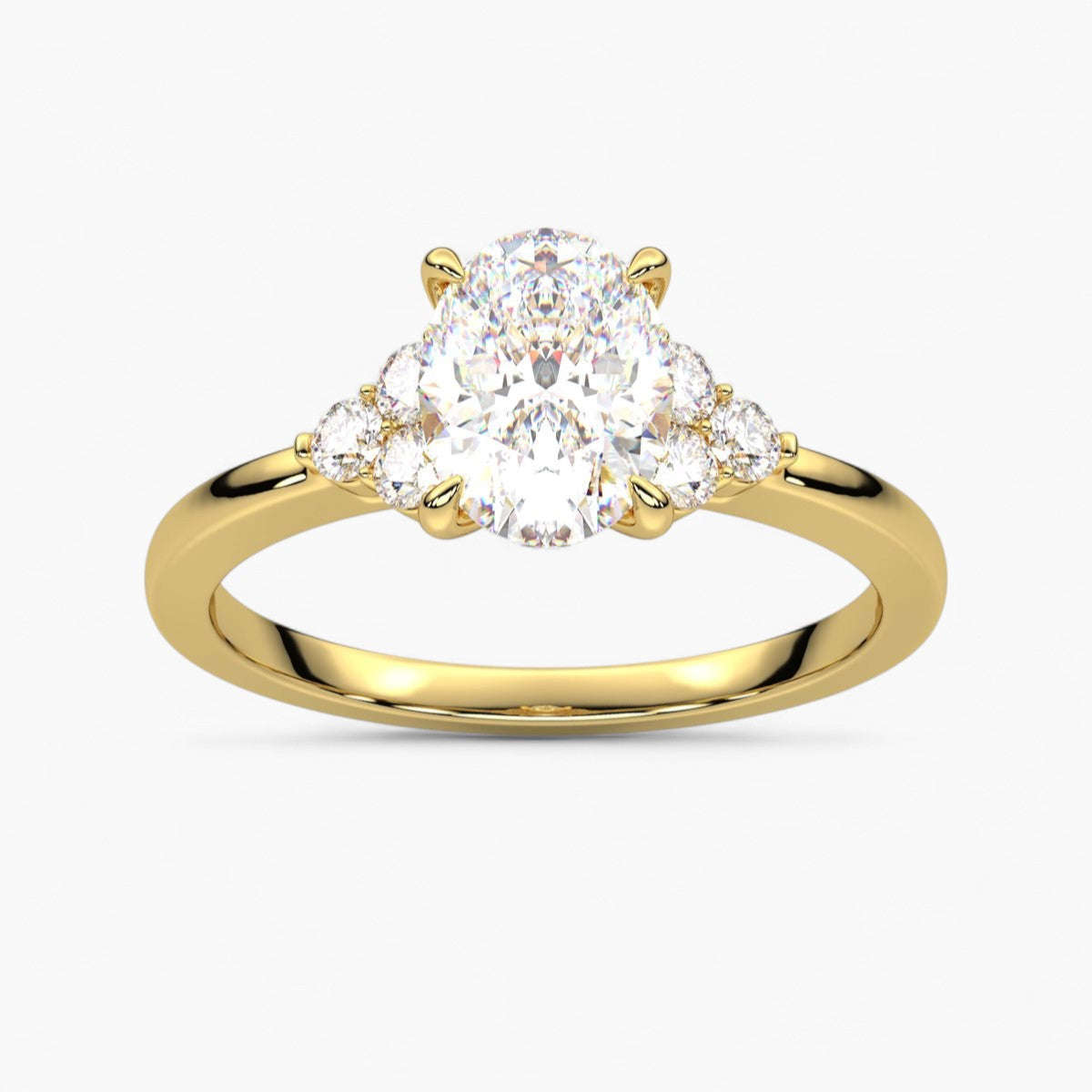 Princess Cut Three stone Setting Diamond Engagement Ring