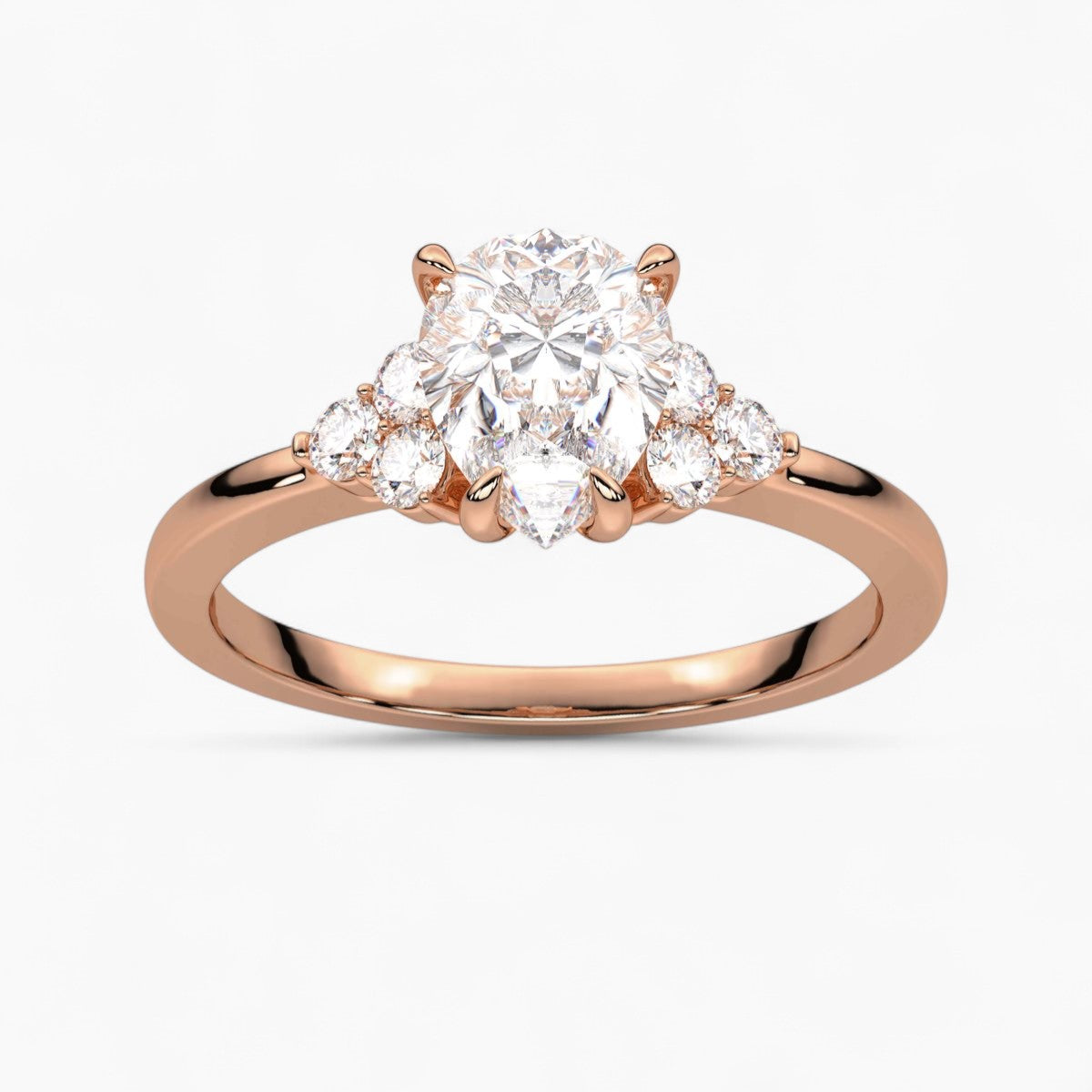 Princess Cut Three stone Setting Diamond Engagement Ring