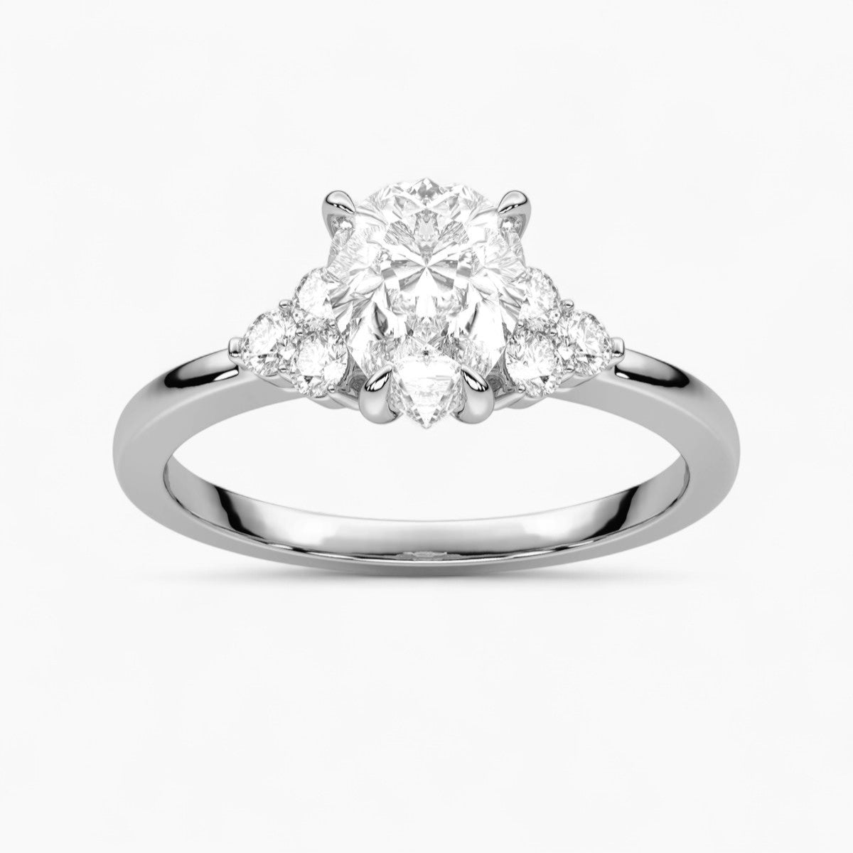 Princess Cut Three stone Setting Diamond Engagement Ring