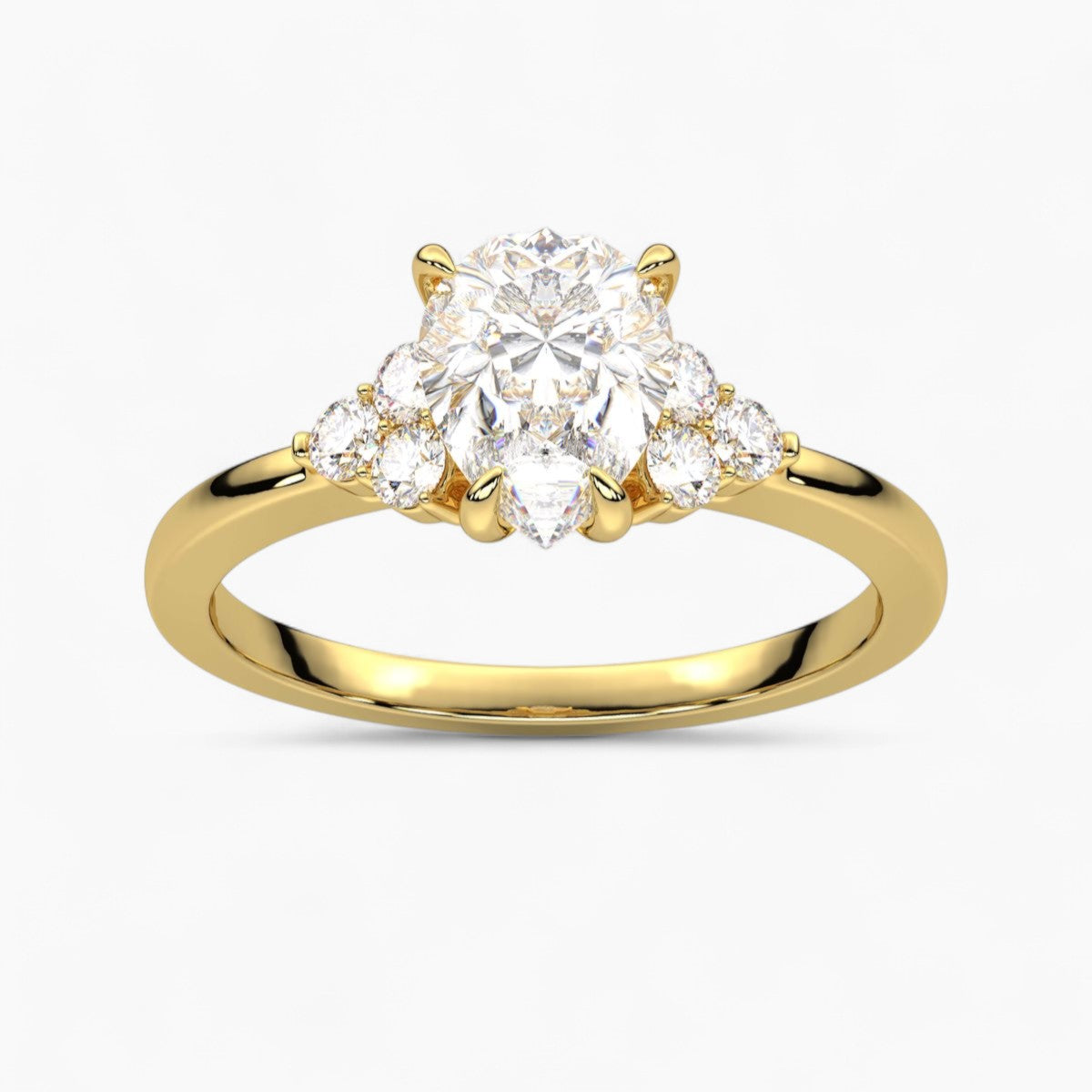 Princess Cut Three stone Setting Diamond Engagement Ring
