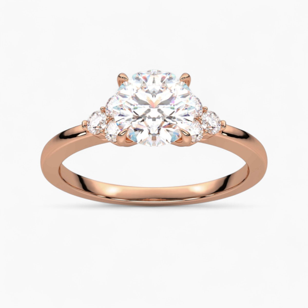 Princess Cut Three stone Setting Diamond Engagement Ring