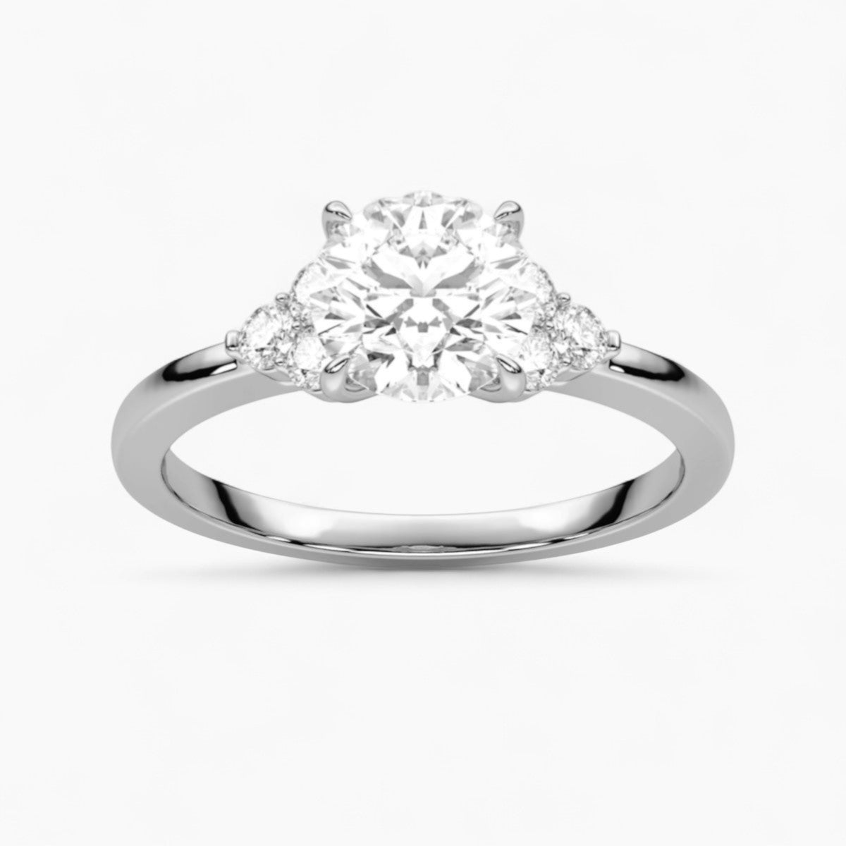Princess Cut Three stone Setting Diamond Engagement Ring