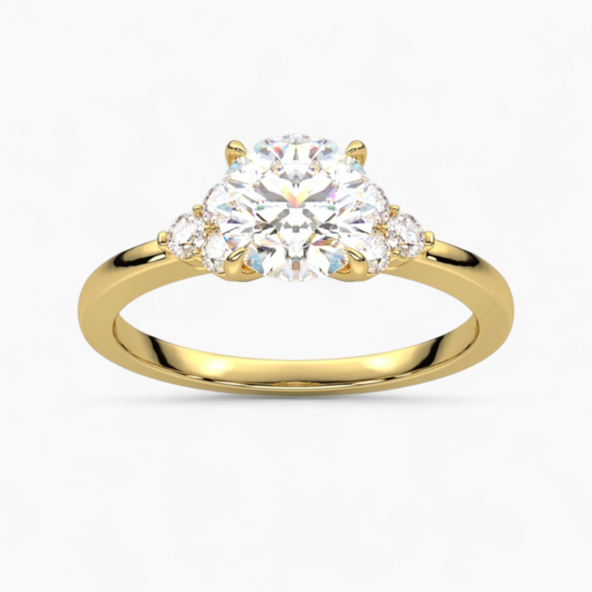 Princess Cut Three stone Setting Diamond Engagement Ring