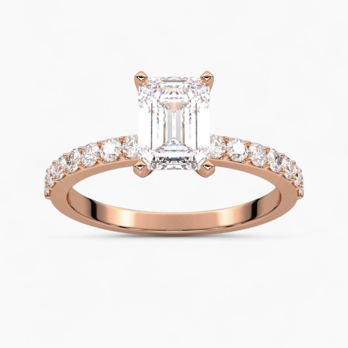 Round Cut Petite Four Prong Diamond Engagement Ring