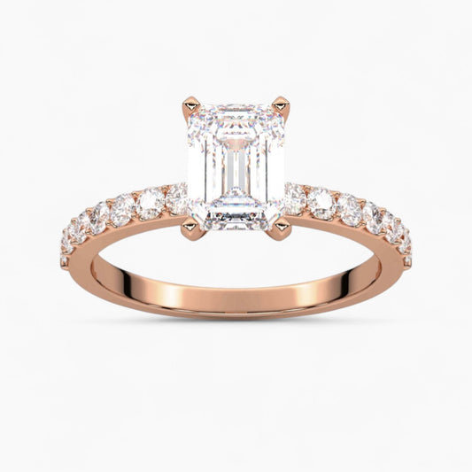 Round Cut Petite Four Prong Diamond Engagement Ring