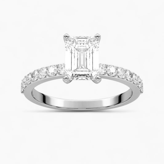 Round Cut Petite Four Prong Diamond Engagement Ring