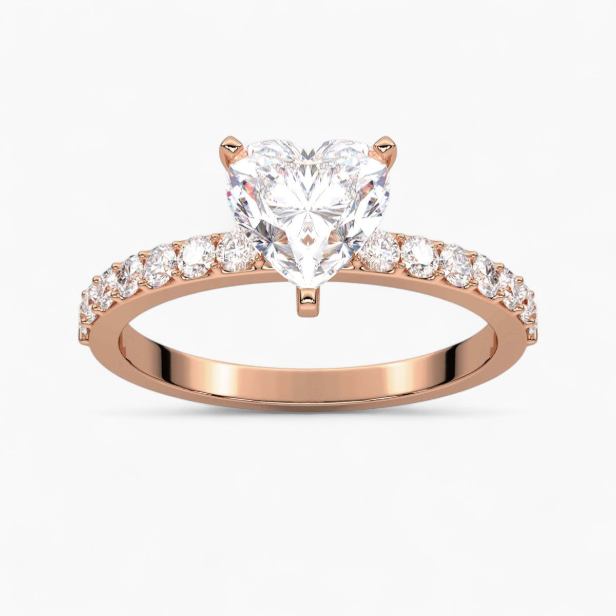 Round Cut Petite Four Prong Diamond Engagement Ring