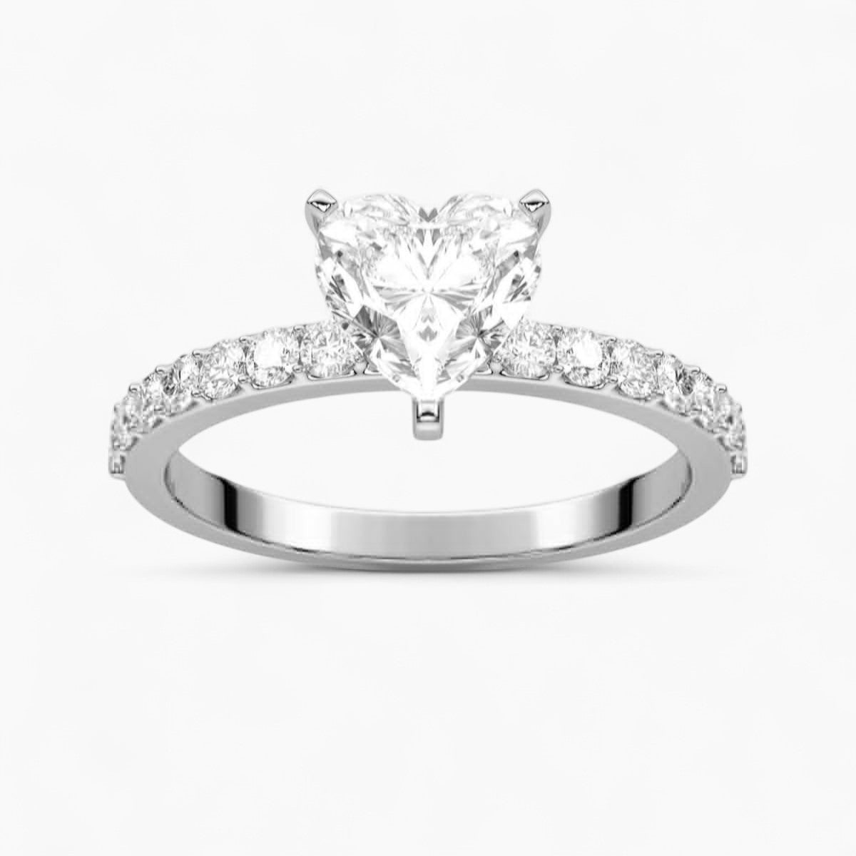 Round Cut Petite Four Prong Diamond Engagement Ring