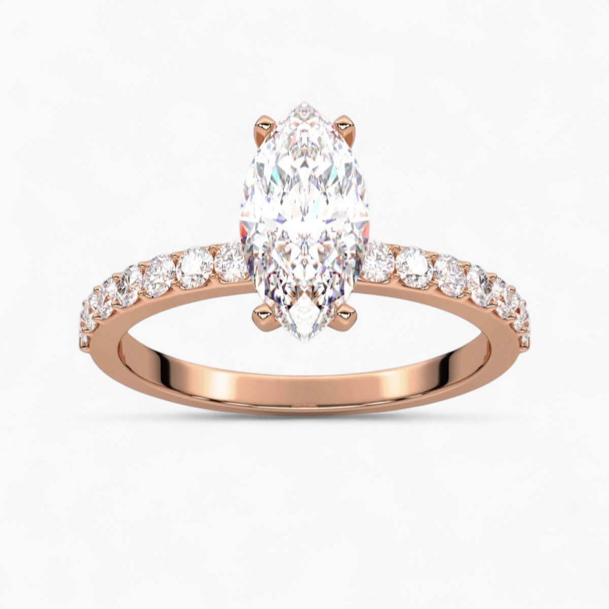 Round Cut Petite Four Prong Diamond Engagement Ring