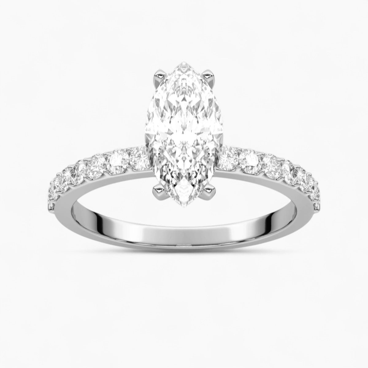 Round Cut Petite Four Prong Diamond Engagement Ring