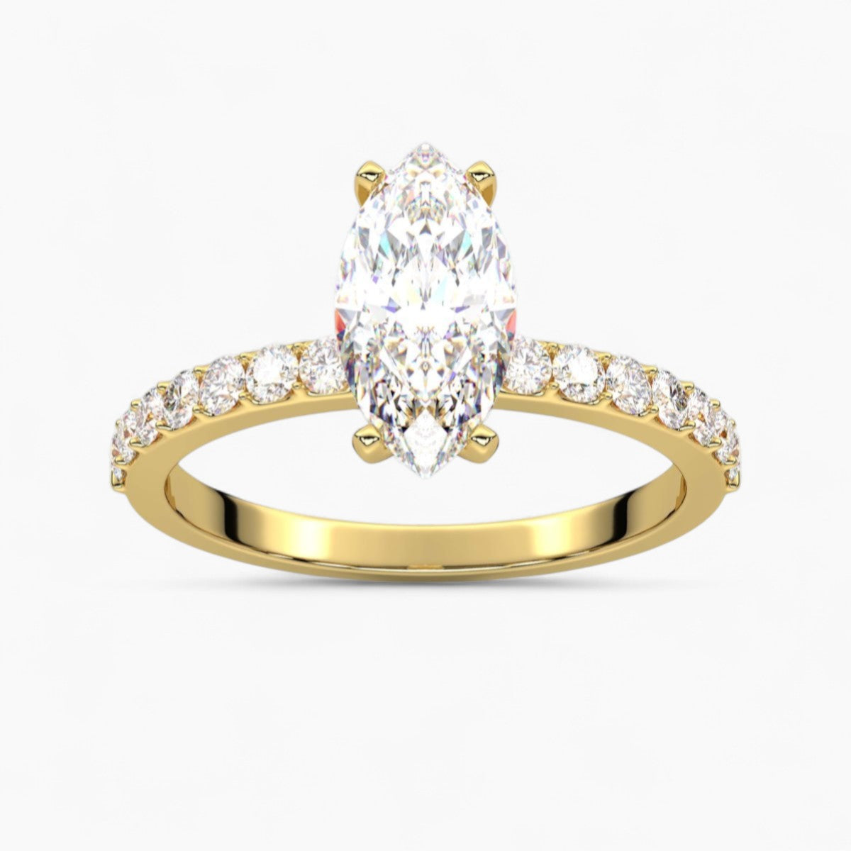 Round Cut Petite Four Prong Diamond Engagement Ring